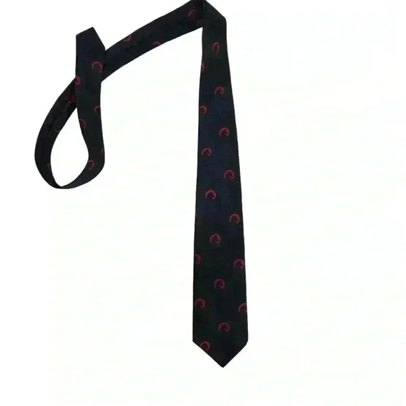 Vintage 1970s Vogue Club Horse Themed Blue Necktie Men's Rare - Picture 7 of 7